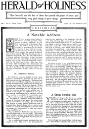 Title Page of Herald of Holiness – October 23, 1918
