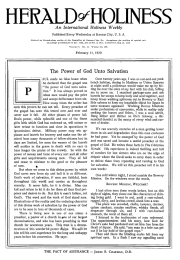 Title Page of Herald of Holiness - February 11, 1920