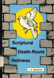 Cover Image of Book - Scriptural Death-Route Holiness