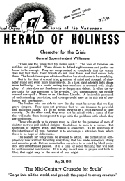 Title Page of Herald of Holiness - May 28, 1951