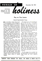 Title Page of Herald of Holiness - December 26, 1951