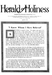 Title Page of Herald of Holiness - April 28, 1920