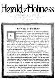 Title Page of Herald of Holiness - August 11, 1920
