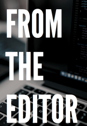 "From the Editor" with a computer in the background