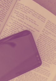 English Bible with Cell Phone Smokey Red