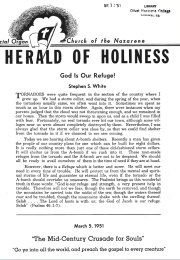 Title Page of Herald of Holiness - March 5, 1951