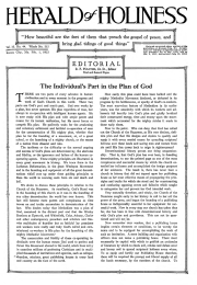 Front page of Herald of Holiness - February 1, 1922