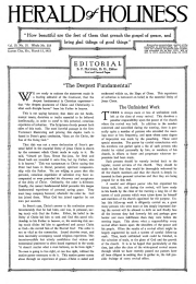 Front page of Herald of Holiness - March 15, 1922