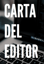 Carta del editor (imagen de ordenador de fondo)