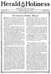 Front page of Herald of Holiness - May 14, 1924