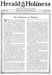 Front page of Herald of Holiness - September 24, 1924