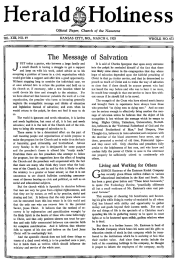 Front page of Herald of Holiness - March 4, 1925