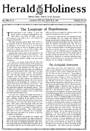 Front page of Herald of Holiness - March 25, 1925