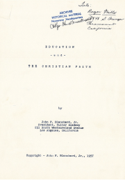 Education and the Christian