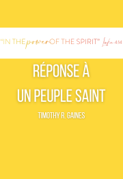 RÉPONSE À ROB FRINGER ET À STANLEY BHEBHE, « PEUPLE SAINT » Timothy R. Gaines