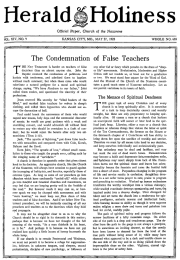 Front page of Herald of Holiness - May 27, 1925