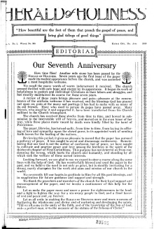 Title Page of Herald of Holiness - April 9, 1919