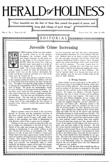 Title Page of Herald of Holiness - April 23, 1919