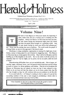 Title Page of Herald of Holiness - April 7, 1920