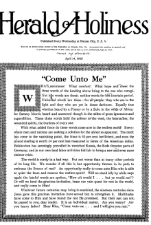 Title Page of Herald of Holiness - April 14, 1920