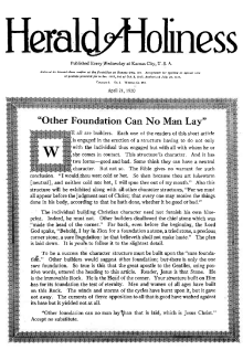 Title Page of Herald of Holiness - April 21, 1920