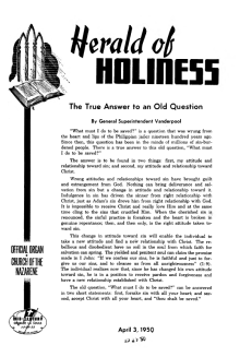 Cover of Herald of Holiness - April 3, 1950