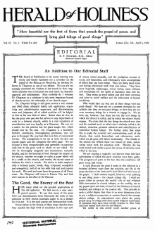 Cover of Herald of Holiness - April 6, 1921