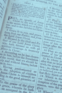 English Bible Ephesians 1 (Blue)