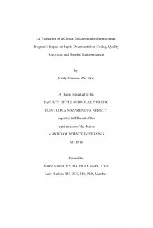 An Evaluation of a Clinical Documentation Improvement Program’s Impact on Sepsis Documentation, Coding, Quality Reporting, and Hospital Reimbursement