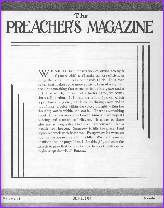 Preacher's Magazine Cover