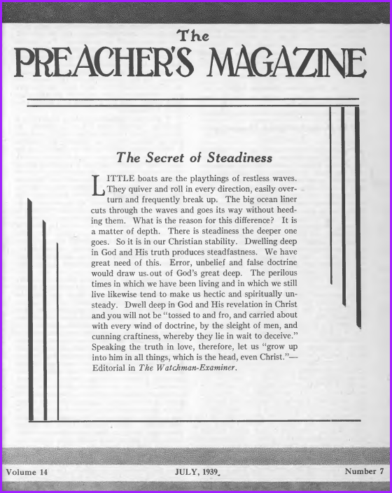 Preacher's Magazine Cover