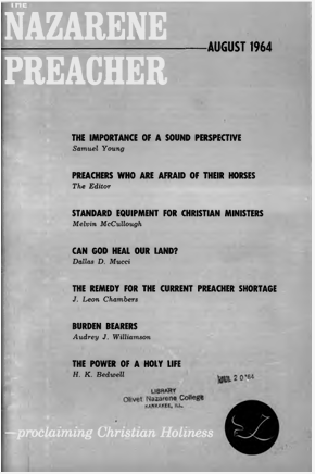 Title Page of Nazarene Preacher