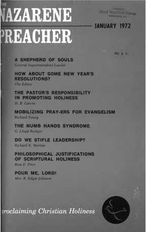 Title Page of Nazarene Preacher