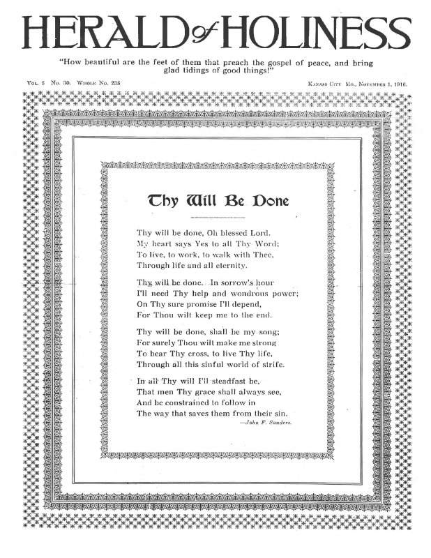 Title Page of Herald of Holiness - November 1, 1916