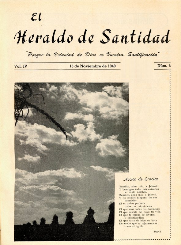 Portada: Rdo. N. Rush Briles intendente de Distrito en Bolivia, Sud America Iglesia del Nazareno                                                                                                