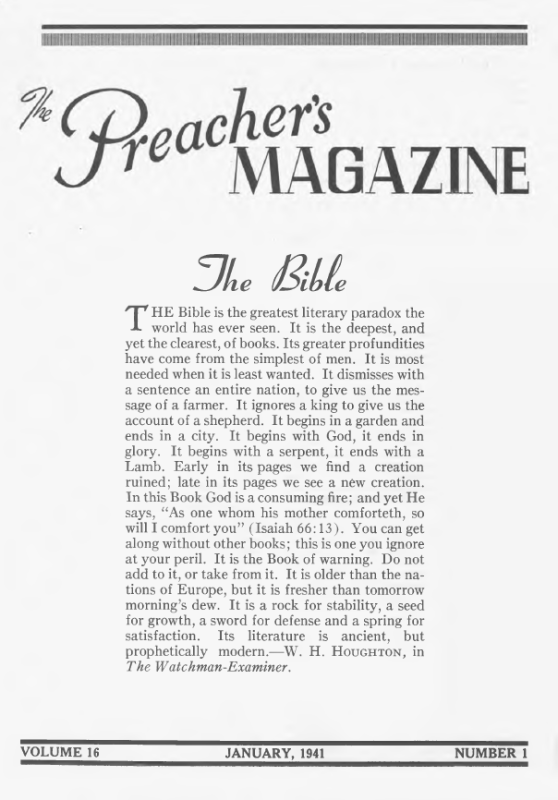 Title Page of Preacher's Magazine