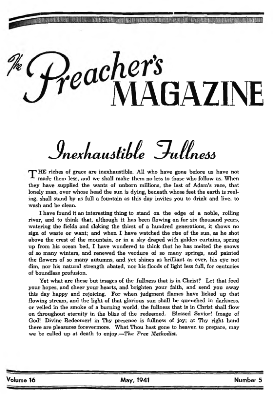 Title Page of Preacher's Magazine