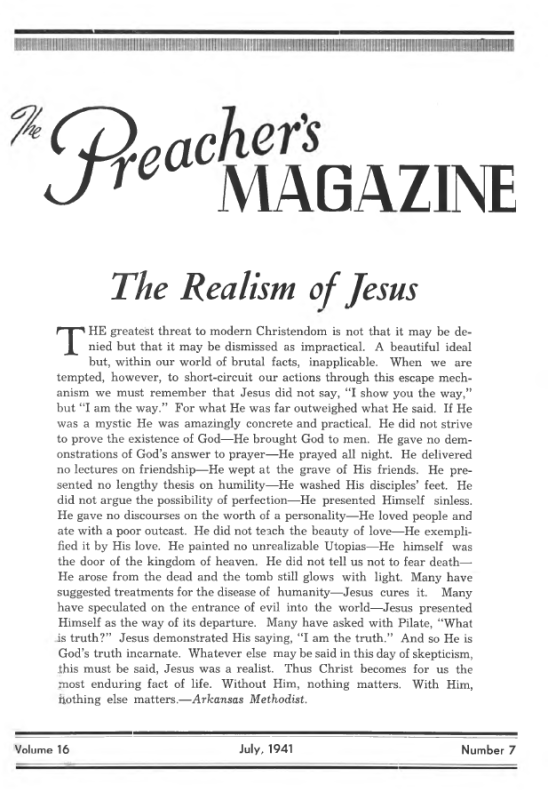 Title Page of Preacher's Magazine