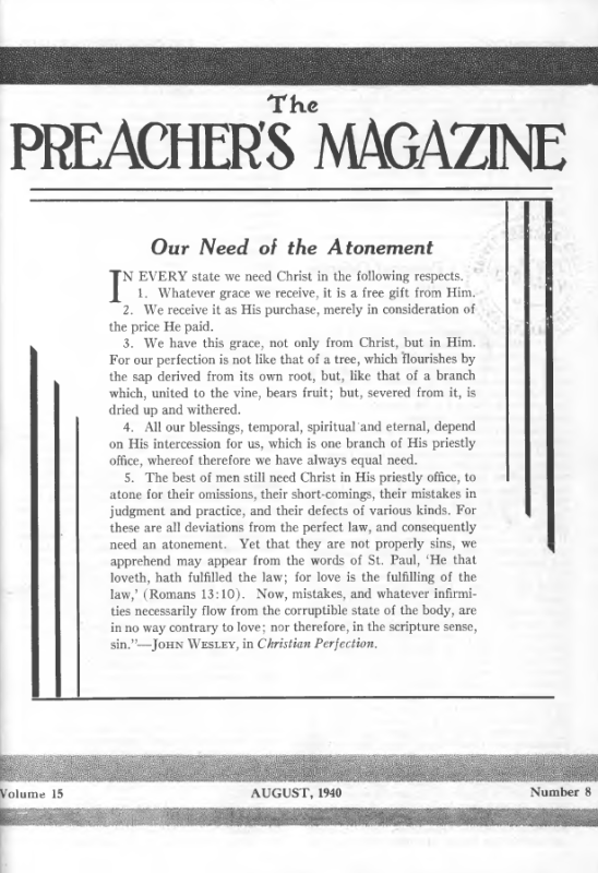 Title Page of Preacher's Magazine
