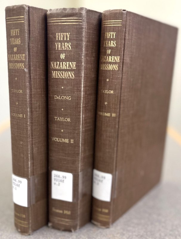 Photo of 3 volumes of History of Nazarene Missions