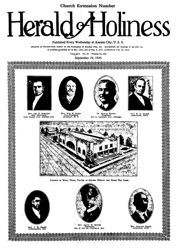 Title Page of Herald of Holiness - September 29, 1920