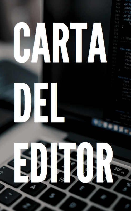 Carta del editor (imagen de ordenador de fondo)