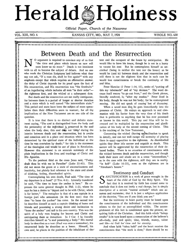 Herald of Holiness - May 7, 1924