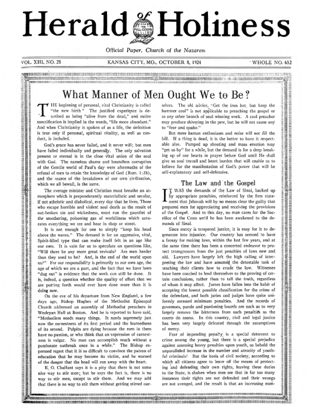 Herald of Holiness - October 8, 1924