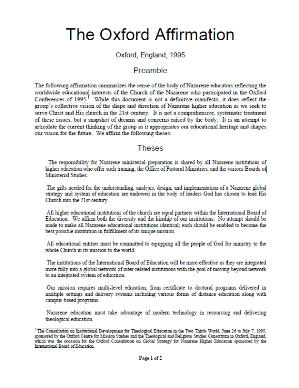 The Oxford Affirmation