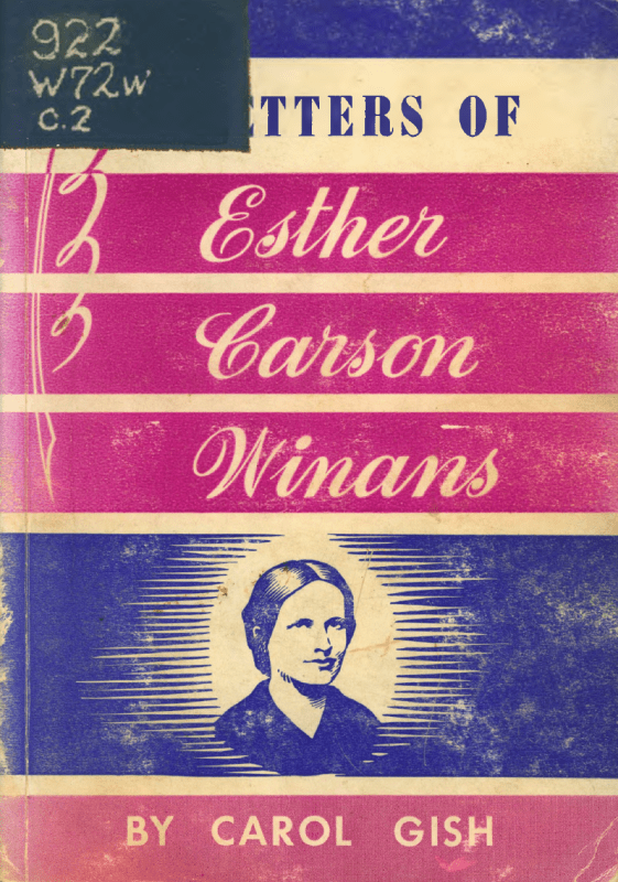 Cover of Letters of Esther Carson Winans 1951 edition