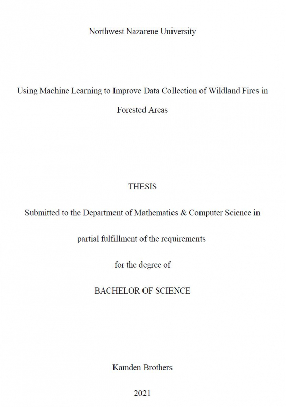 Using Machine Learning to Improve Data Collection of Wildland Fires in Forested Areas