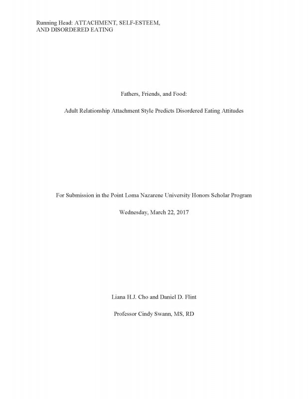 Fathers, Friends, and Food: Adult Relationship Attachment Style Predicts Disordered Eating Attitudes 