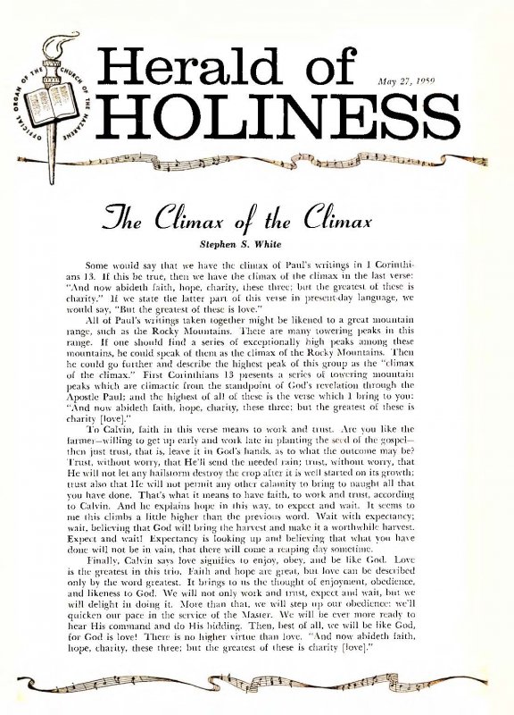 Herald of Holiness - May 27, 1959