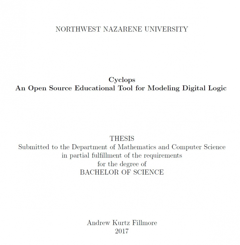 Cyclops: An Open Source Educational Tool for Modeling Digital Logic